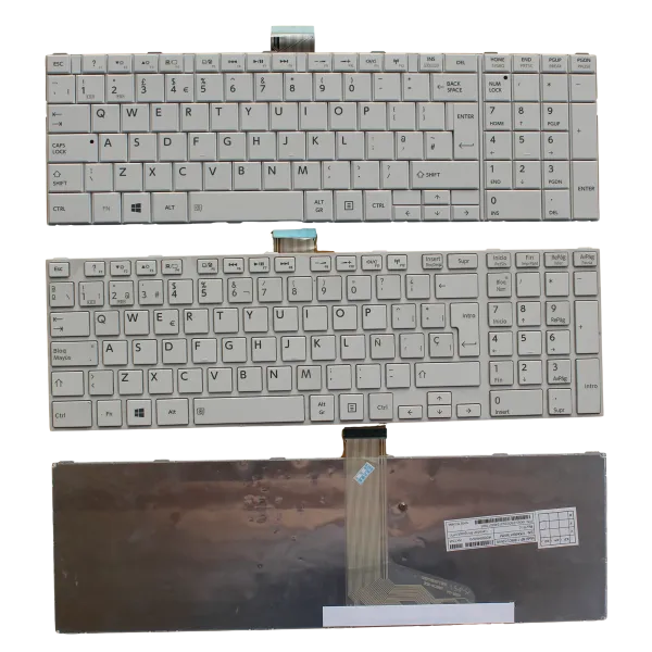 Teclados Novo teclado de laptop branco do Reino Unido/Espanhol para Toshiba C850 C855 C855D L850 L850D L855