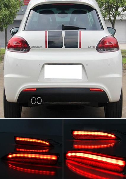 2PCS Светодиодный отражатель для VW Scirocco R GTS Rline 2011 2012 2013 2014 2015 задний бампер задних бампера