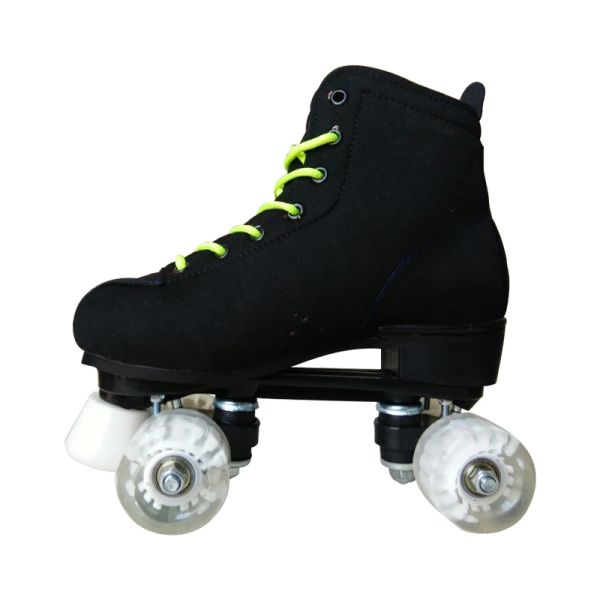 Tênis adultos filhos adultos pretos rolos de linha de patins dupla fila de 4 rodas de skining de boa qualidade como seba pu para presentes de couro para crianças ib32