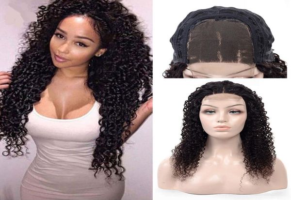 Parrucche per capelli umani in pizzo anteriore brasiliano i capelli ricci piene brasiliani 4x4 chiusura parrucca remy vergine capelli 180 parrucche di densità per donne nere4096856