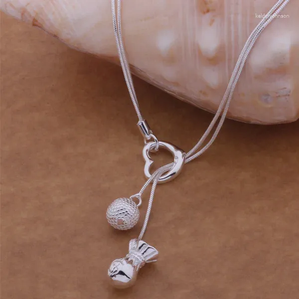 Подвесные ожерелья AN483 Оптовая серебряная серебряная для женщин цветовые ювелирные украшения /bifajzma atbajkia