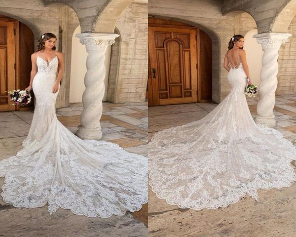 Kitty Chen 2021 Abiti da sposa Appliques in pizzo Mermaid Abiti da sposa sexy Spaghetti Abito da sposa senza schienale Vestitidos de nolia4645704