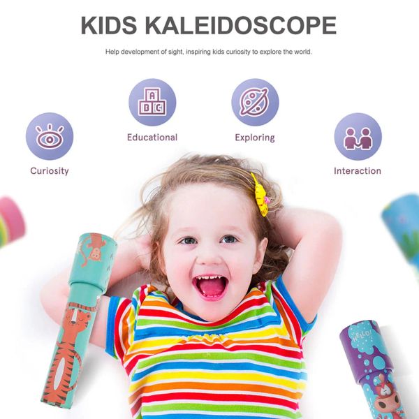 30шт детей Kaleidoscope Toy Paper Kaleidoscopes Дети исследуют игрушечные дети научные игрушки детские детали для гостей подарка