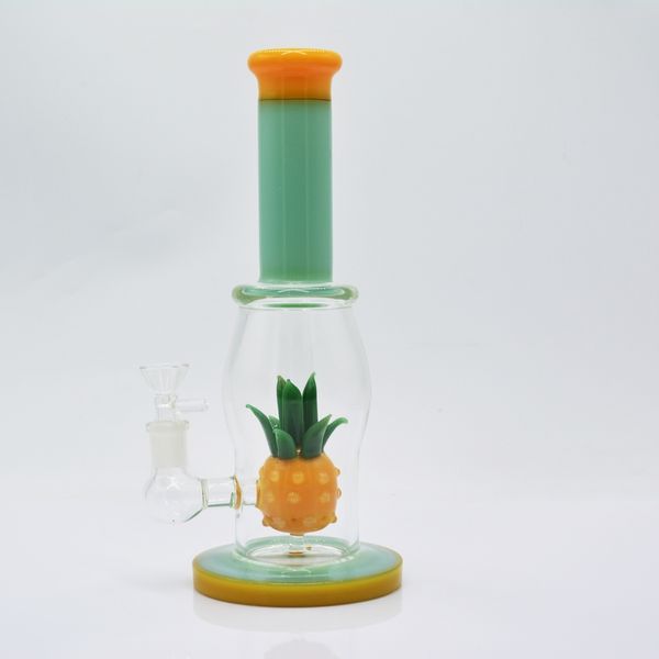 Neues Glas Bong Wasserrohr Tupf Rig Kopfiges Glasöl Rig heiß verkaufen Ananas Bubbler mit 14 mm Schüssel