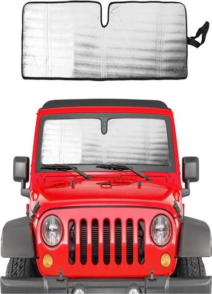 Windschutzscheibe Sonnenschatten für 19972018 Jeep Wrangler TJ JK JKU Sonnenschild Hitze Schild Aluminiumfolie Triple Laminat Struktur9872772