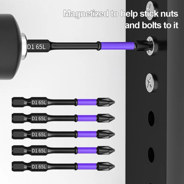 Metal D1 Impact Driver Bit Set Comprimento ajustável Drill elétrico de broca profissional hexáticos