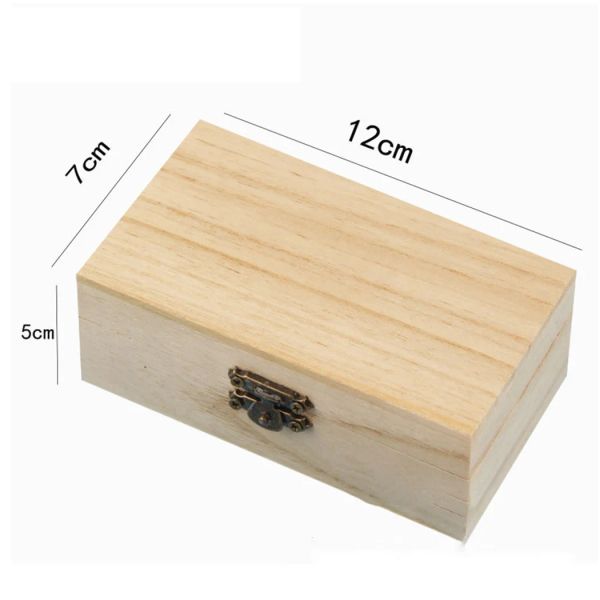 Normales Holz Holz quadratisch angelendete Kisten basteln Geschenkbox Massivholz Home Storage Box Praktische DIY Organizer Hülle