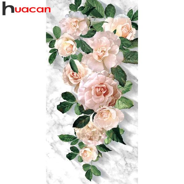 Huacan 5D Diamond ricamo kit completo kit rosa dipinti diamanti fai da te fiori a mosaico immagini modulari dipinti decorativi