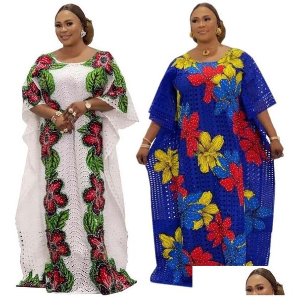 Roupas étnicas Tamanho grande estilo de noite Vestidos de noite Mulheres Dashiki Robe Africano Marrocos Vestido Hollowed Luxury Dubai Kaftan abaya muçulmano dr dh6vv