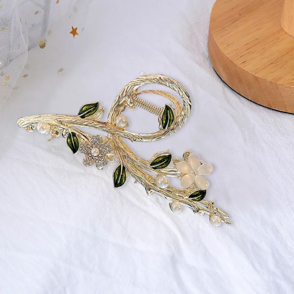 Blume Korean Eye Stone Blume Griff Clip Großer exquisites Hintergrund des Kopfhai Clips Haarfraße Haare Clip Haarzubehör