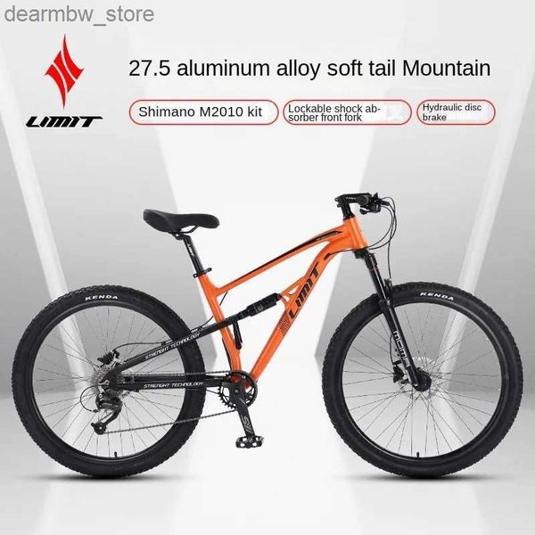 Bikes Grenze 27,5-Zoll-MTB Vollaufhängung Downhill Bike Hydraulic Scheibenbremse Weiches Tail Mountain Bike 9-Gang Cross Country Bicyc L48