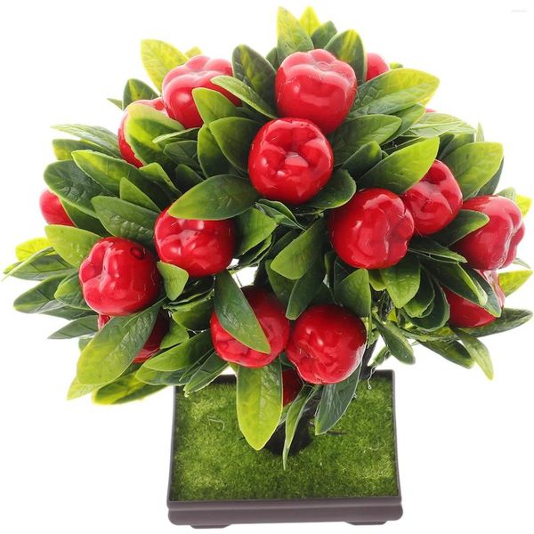 Fiori decorativi finti frutta simulazione simulazione finta piante desktop decors bonsai artificiale con pentola