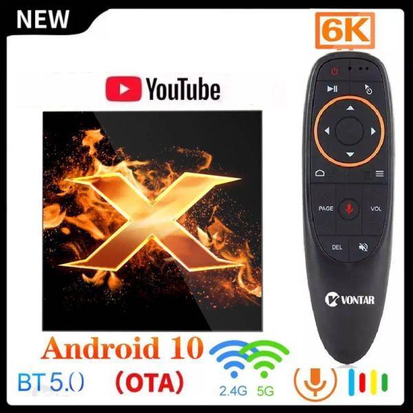 Caixa VONTAR X1 ANDRIOD 10.0 Caixa de TV Android 10 OTA BT 6K Player Player Google Voice Voice 5G Dual WiFi vs H96 Max TX6S T95 TVBox