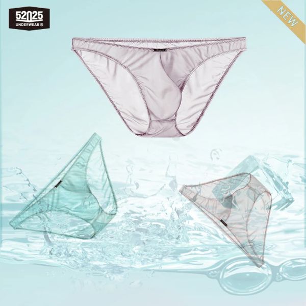 52025 uomini slip semitrasparenti semitrasparenti Ultra-tint di brief di raffreddamento ultra-sottili uomini Slip sexy Slip da uomo Brief sexy traslucidi