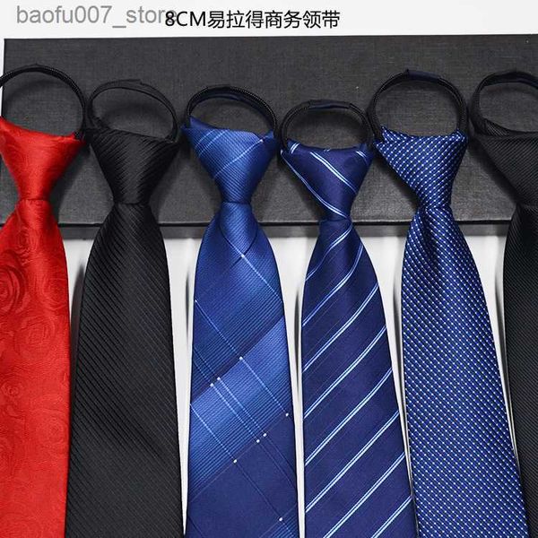 TIE TIE MENS FACILE da tirare la cravatta con cerniera casual Nuovo abito formale professionale coreano comodo tieq pigro