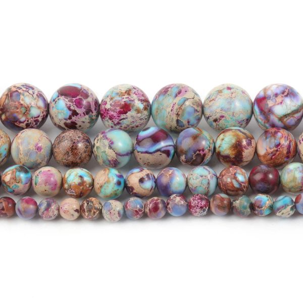 Sedimenti mare colorati di pietra naturale jasper perle distanziali in pietra di alta qualità per gioielli che producono una collana bracciale fai -da -te 15 ''