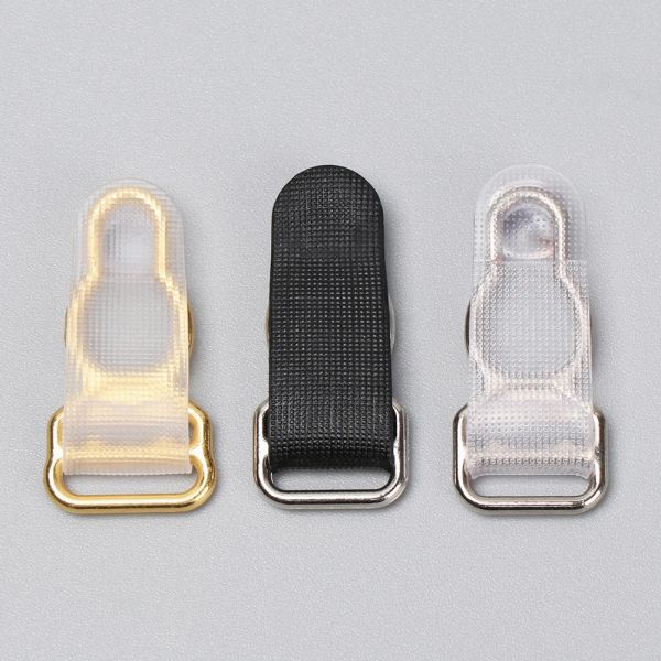 10pcs 10/12mm plástico corset preto perna o cinto de cinto Ganchs Suspender Ends Ends Hosiery Stoking Grips Suspender Clips Acessórios