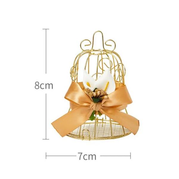 Hochzeit Candy Box Tinplate Birdcage Bell Geschenktasche mit Griff