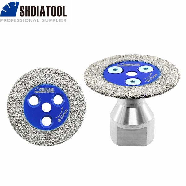 Shdiatool 2pcs Mini diamante intaglio intagliato Disco di incisione di incisione con flangia per granito in marmo in ceramica piastrelle 40/50 mm