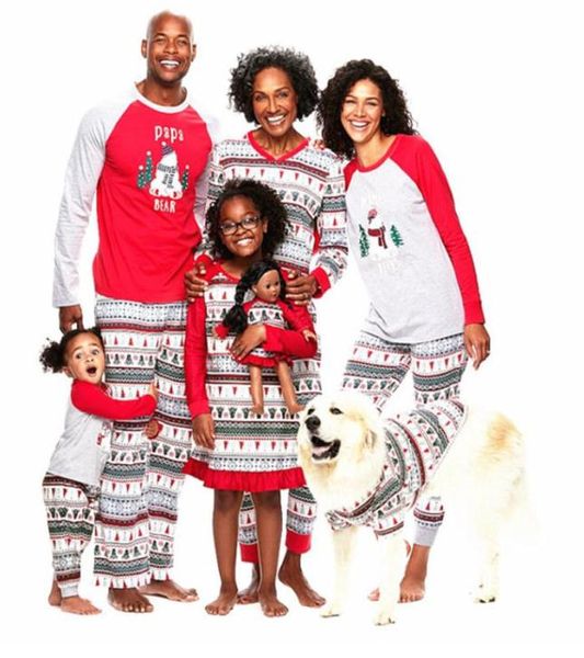 Familie Weihnachten Pyjamas Familie Matching Outfits Mutter Vater Kinder Kleidung Sets Weihnachten Schneemann gedruckt Pyjama Nachtwäsche Nacht YHM9576285