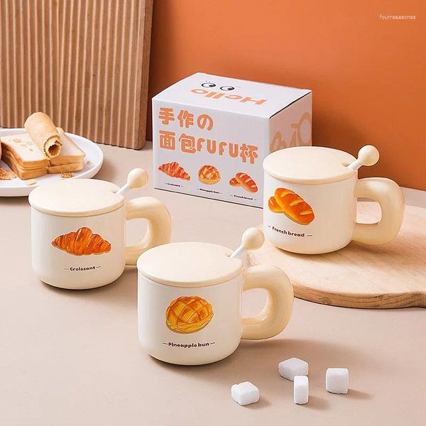 Tazze di tazza di caffè in ceramica carina con cucchiaio tè per tè latte bevande tazze personalizzate tazze regalo drinkware goccia in porcellana
