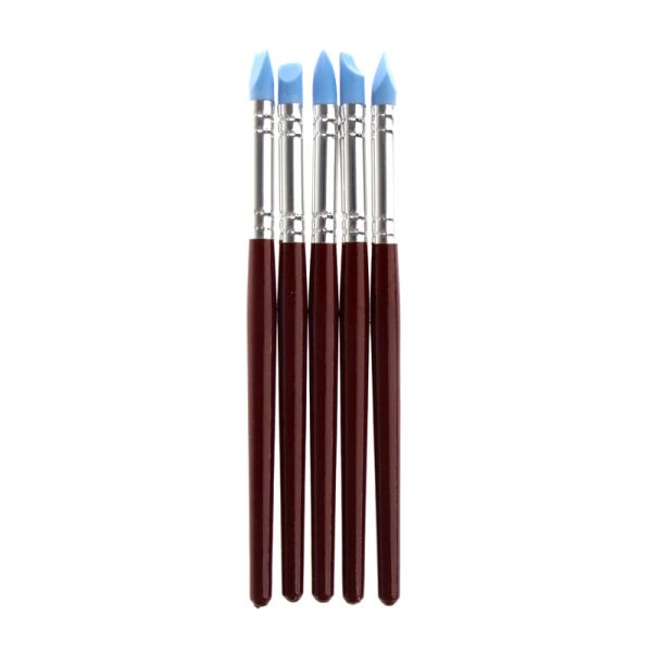 5pcs pintura a óleo polímero caneta de borracha branca pincel líquido caneta de borracha macia barra de argila plástico caneta de silicone