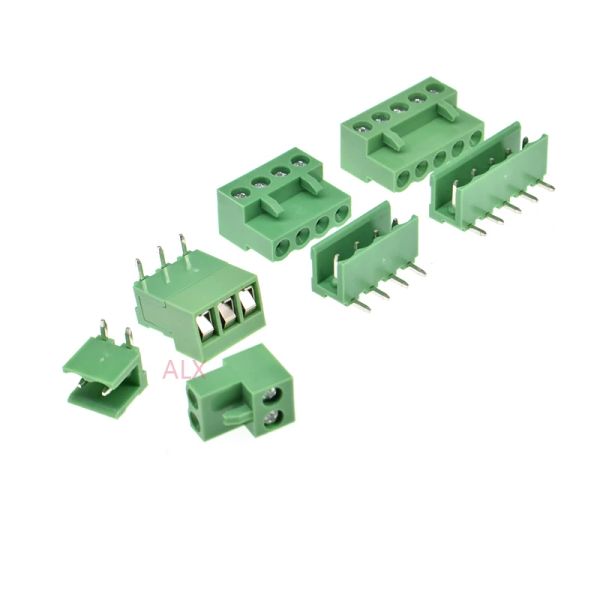 10Sets ht5.08 2/3/4/5/6/7/8/9/9 PIN ângulo reto de PCB PCB Terminal Block Connector 5.08mm push de inclinação + soquete do cabeçalho do pino reto