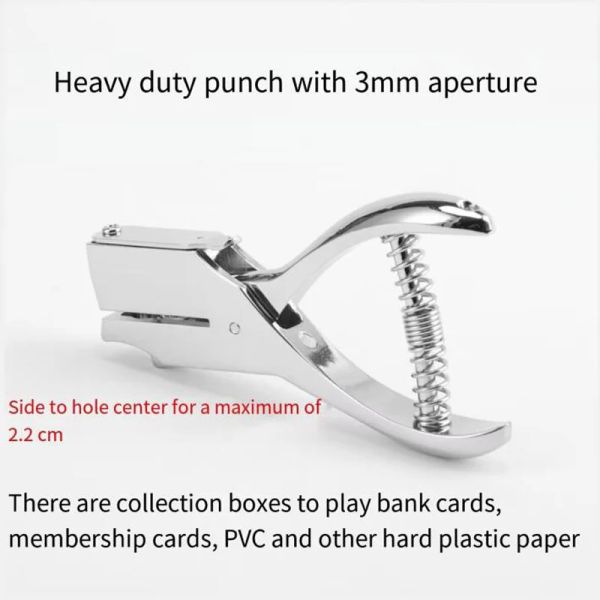 Punch Manuale Metal Multifunction Paper Punching Single Hole Alluminio Account Mano Account Punch 3MM Apertura Can Raccolta YH131