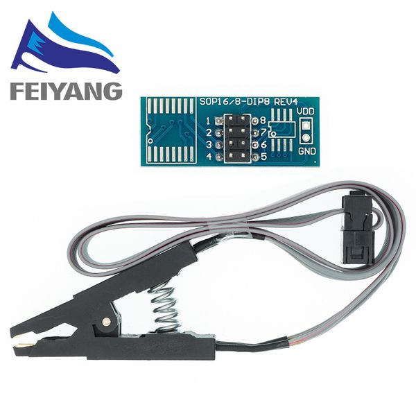 1pcs CH341A 24 25 серии серии EEPROM Flash BIOS USB -модуль программиста + SOIC8 SOP8 Тестовый зажим для EEPROM 93CXX / 25CXX / 24CXX