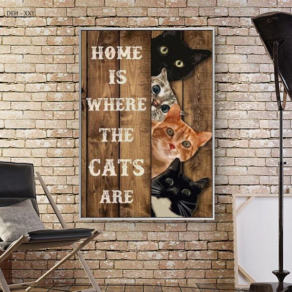 Poster de arte da parede vintage Um gato não é apenas um gato qoutes pintura de lona I'm seu amigo gato arte imagens de gattery decoração de parede em casa