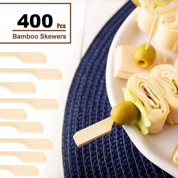 400 PCS Bambu Şişleri Ahşap Kokteyl Kürek Kuklaları Bambu Kürek Seçimleri Yemek Meze Şişeleri Bambu Ahşap Şişeler Kür Kıkavukları