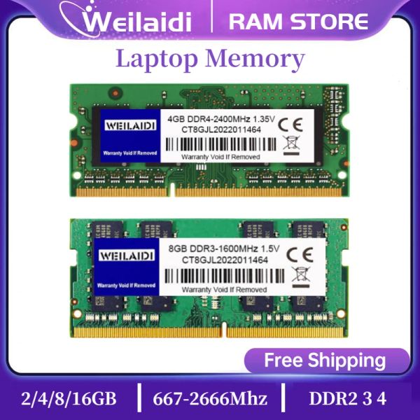 RAMS DDR2 DDR3 DDR4 2GB 4GB 8GB SODIMM Memory Ram Notebook Laptop Memórias 667 800 1066 1333 1600 1866 2133 2400 2666mHz Universal