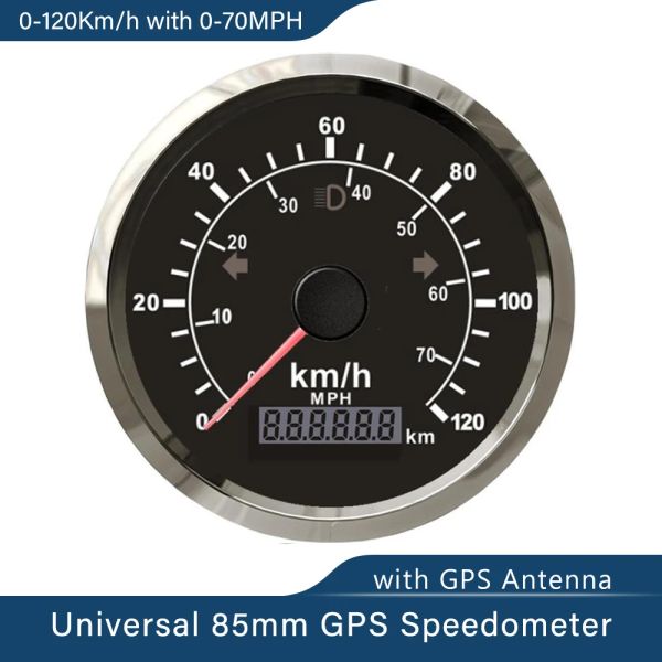 Universal wasserdicht 85 mm 70 km/h 120 km/h GPS -Tachometer Einstellbar