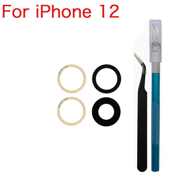Para iPhone 6 6p 6s 7 8 mais x xr xs 11 12 13 mini pro máximo de substituição traseira lente de câmera vidro com adesivo Remover ferramentas