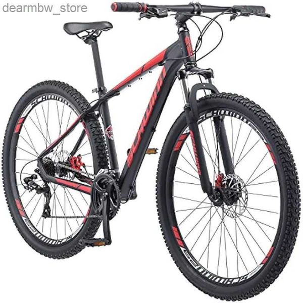 Bike Bike Bonafide Uomini e donne Montagne Bike Front Sospensione a 24 marce ruote da 29 pollici da 29 pollici telaio in alluminio da 17 pollici opape nere/rosso L48