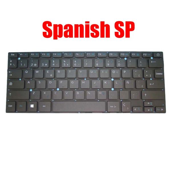 Teclados teclados do laptop espanhol sp xkhs002 mb27716023 k3103 f0001023 yms0186a yxtnb9364 preto sem quadro azul/verde keycap novo