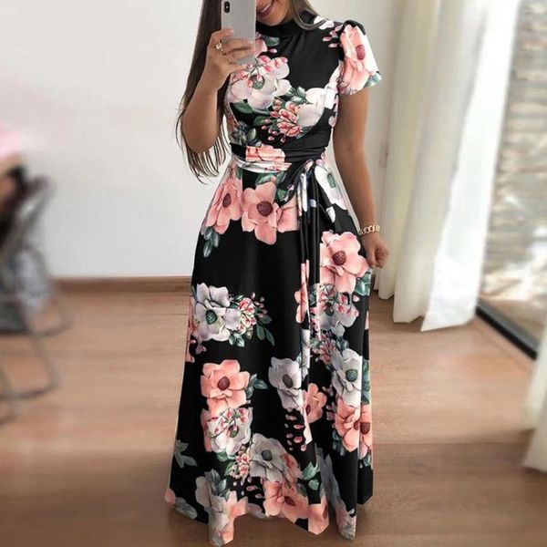 Lässige Kleider drucken Kleid kurze Mode sexy Ärmel Blumen Frauen Frauen Aline Sommer für Frauen