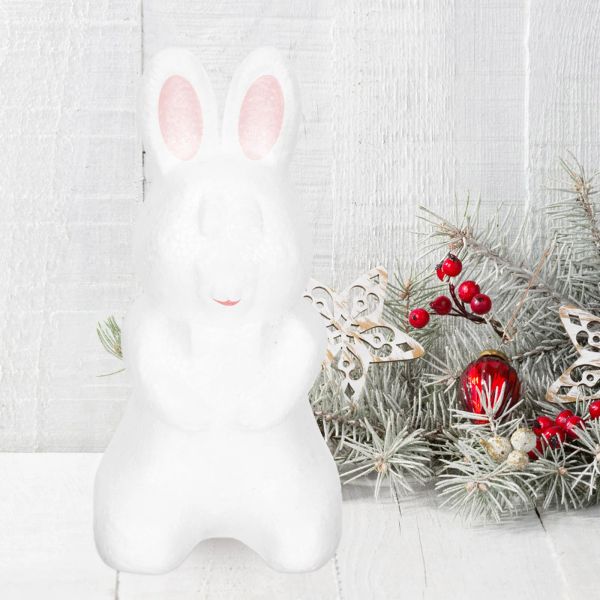Coniglio in schiuma fai da te artigianato a coniglietto forme bianche in polistirene Model decorazioni di forma animale artigianato cinese Animali di fiori muffe