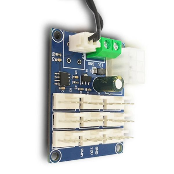 Controller di velocità della ventola della custodia del computer a 9 vie PWM Controllo della ventola PWM Controller di velocità di misurazione della temperatura 12v