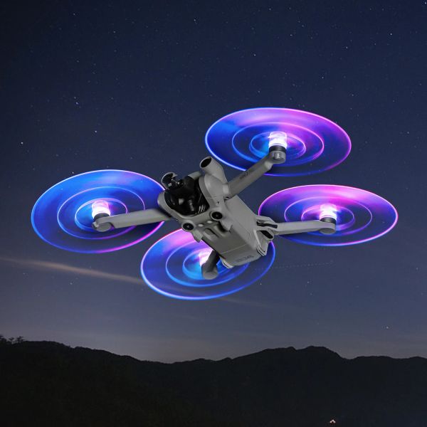 Acessórios 4pcs LED Flash Flash Light Propeller Drone Blade Props para DJI mini 3 Pro voo noturno de vôo fresco anel brilhante Paddle lâmina