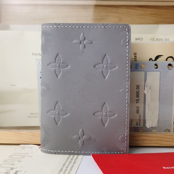 Carteiras de designer de couro genuíno de couro de ótima qualidade de curta curta bolsas de cartão masculino embreagens no811