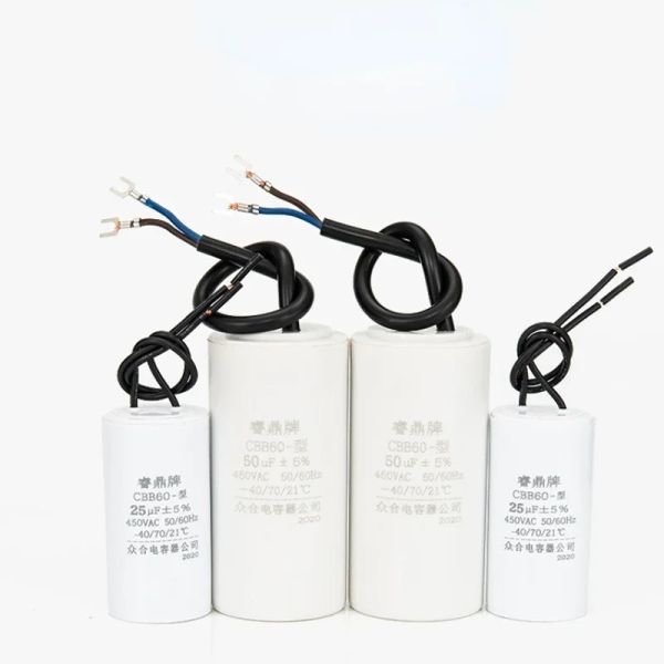 Capacitor de execução do motor 1PC CBB60 450V 4UF 5UF 6UF 8UF 10UF 12UF 14UF 16UF 20UF 100UF Start Water Bomba Arogueira