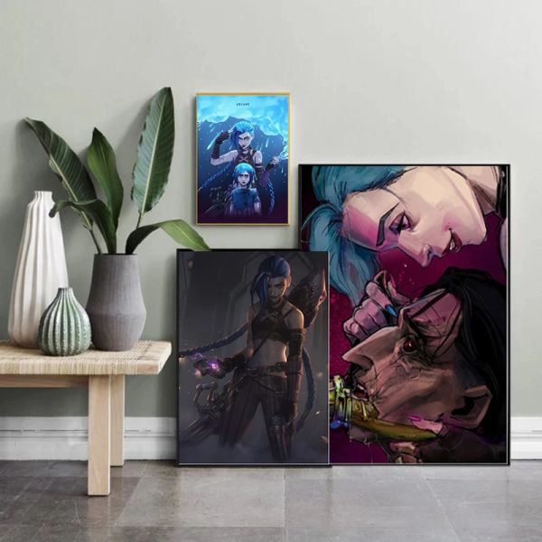 Game League of Legends O drama de animação Arcane Jinx Canvas Painting Poster e Print Wall Art for Bedroom Playroom Decoration