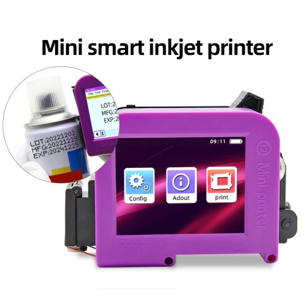 Stampanti Mini a getto d'inkjet portatili Data di produzione di produzione Numero Batch QR Codice QR Dry Dry Permanent Packaging Bottle Cop Printing