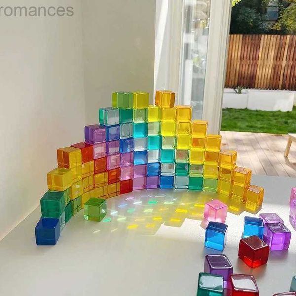 Magnetmagnet -Magnetspielzeug Acryl Lucent Cubes Bausteine transparente Stapelspielzeug für Kinder Indoor Outdoor -Spiel Spiel Kinder Frühes Bildungsspielzeug 240409