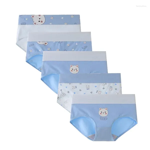 Frauenhöfen hohe Taille 5pcs Baumwolle Frauen Körper schlanker Unterwäsche nahtlose atmungsaktive Pantys Schöne Druckschriften sexy weibliche Dessous Dessous