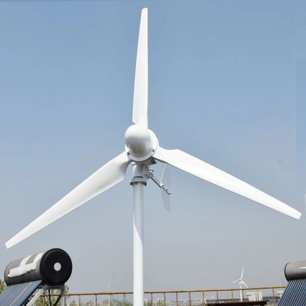 3000W 5000W Windturbine 48 V 96 V 120 V 220 V Horizontaler Windgenerator Freien Energiewindmühle mit Hybrid -MPPT -Controller Homeus