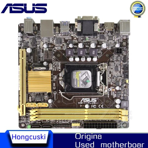 Placas -mãe mini itx h81i para asus h81iplus dp soquete de placa -mãe original LGA 1150 DDR3 H81 16GB SATA3 USB3.0 PROJETO MANHO