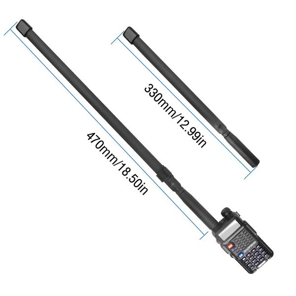 Katlanabilir taktik anten sma kadın çift bant vhf uhf 144/430MHz Baofeneng BF-888S UV5R UV82 için iki yönlü radyo kazancı anten