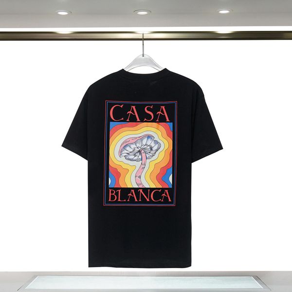 designer de marca camisetas arco -íris letra impressão de manga curta Tops de algodão solto homem casa blanca mulher camisa casablancashirt shorts shorts roupas de manga